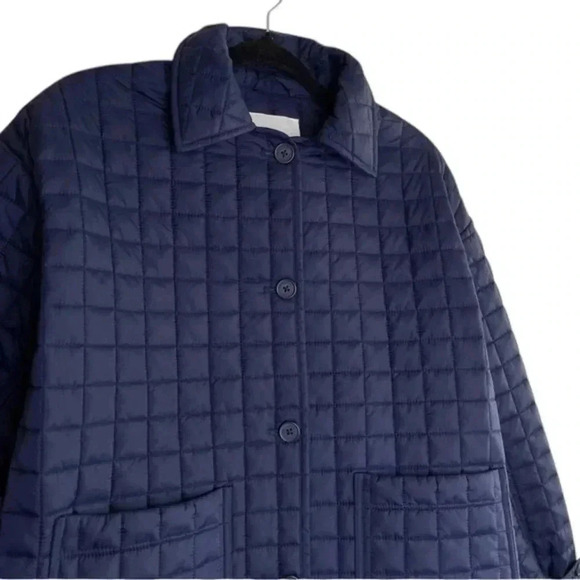 Hudson North Square Quilt Polyfill Navy  Oversized Jacket Size Small - Picture 6 of 10
